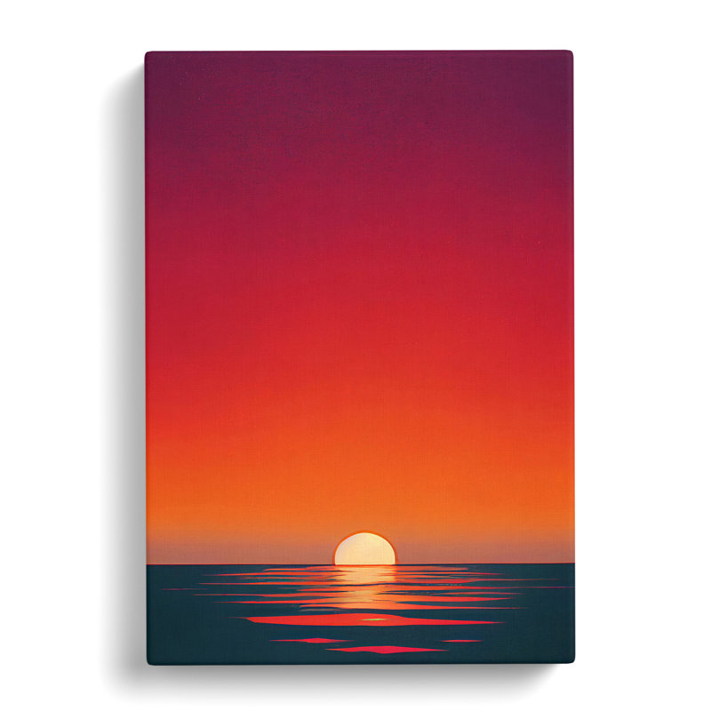Superb Ocean Sunset - Wrapped Canvas Painting, 60cm H x 40cm W x 3cm D