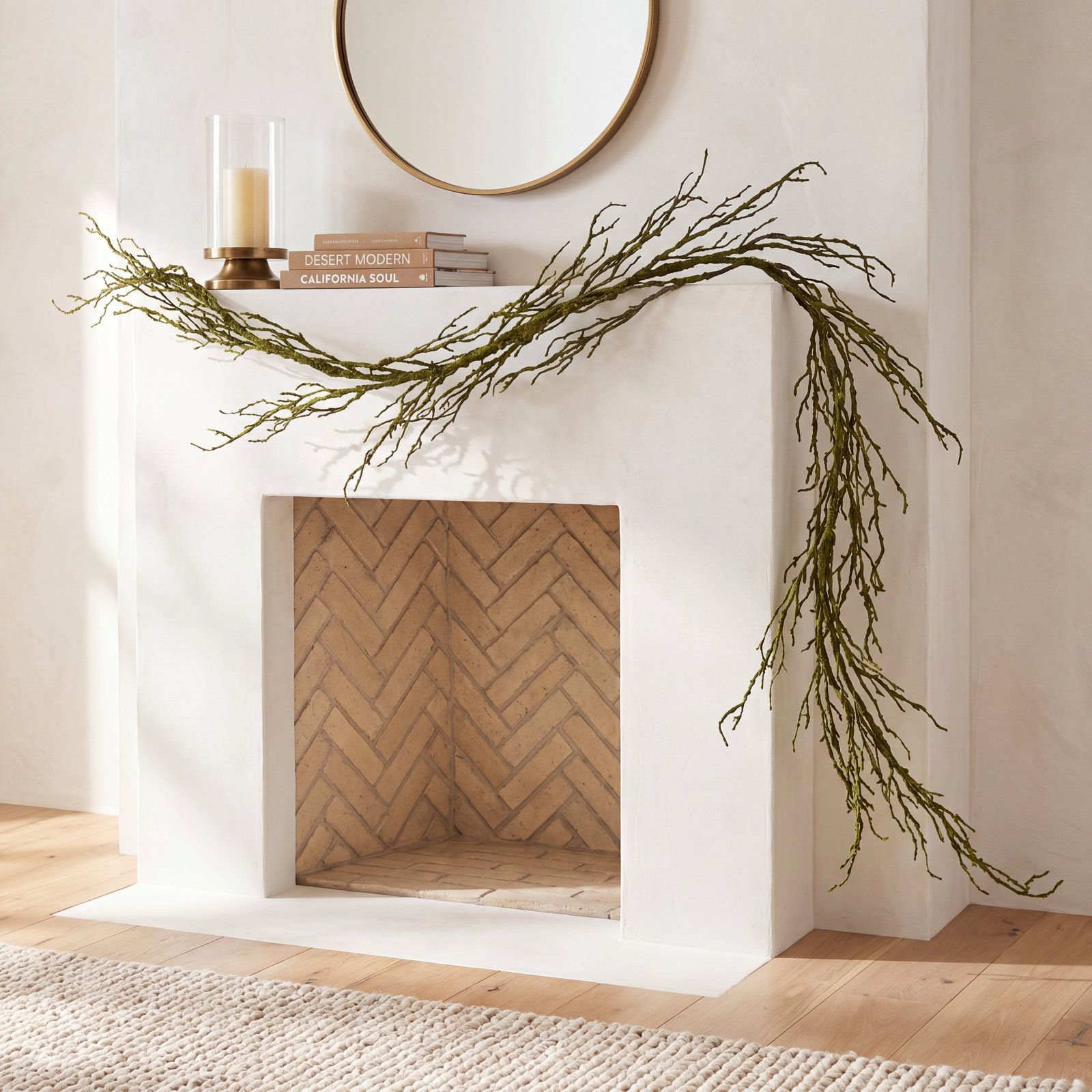 LED Mossy Branches Artificial Garland, 72"L