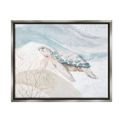 «Pleasant Sea Turtle Drifting Ocean Bubble Waves», art mural par Patricia Pinto