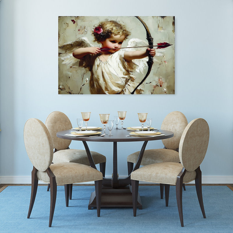 Cupid'S Aim Vintage Abstract Wall Art Print 1 Piece Wrapped Canvas Wall Art, 81.28cm H x 121.92cm W