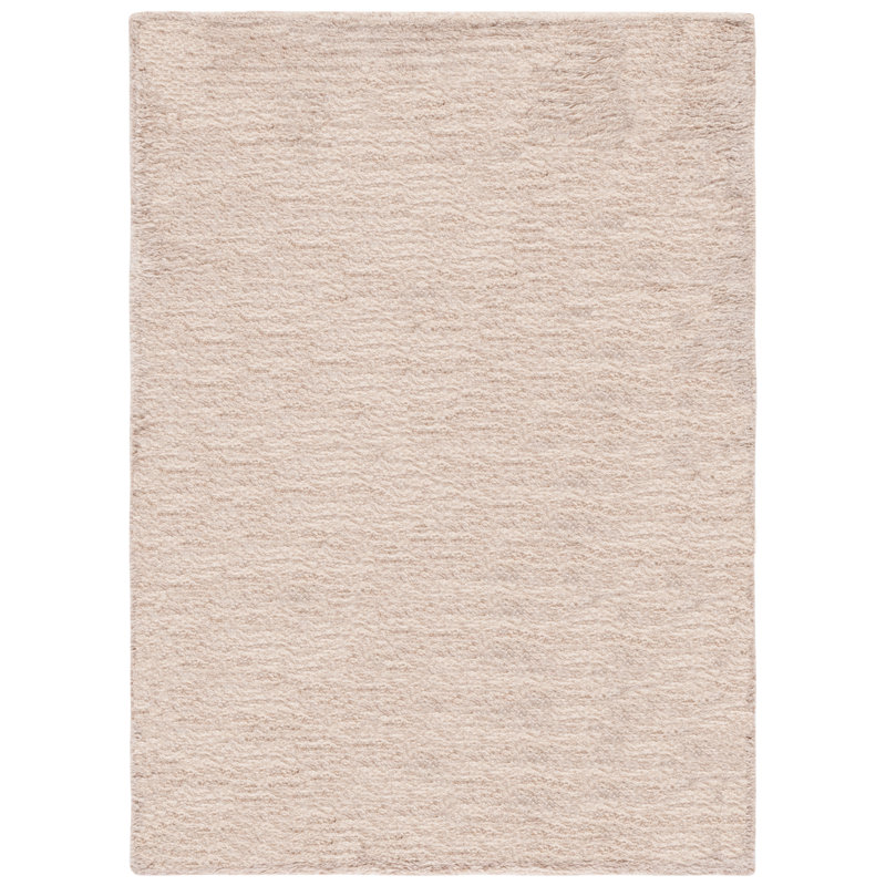 Tapis de couleur unie en laine / coton touffeté à la main Élizzie, Rectangle 6 pi x 9 pi