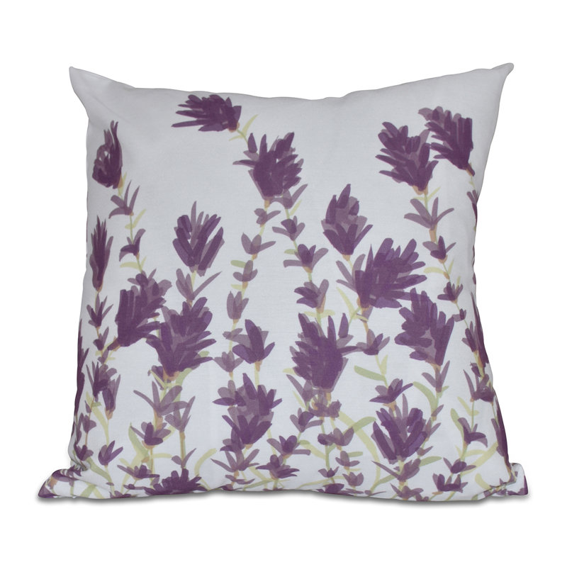 Botanical Blooms Floral Reversible Throw Pillow, 26" H x 26" W, Purple