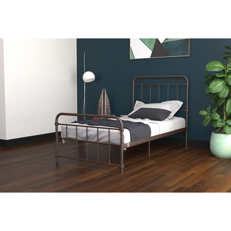 Aanya Bed, Single (3'), Classic Steel Grey Performance Velvet