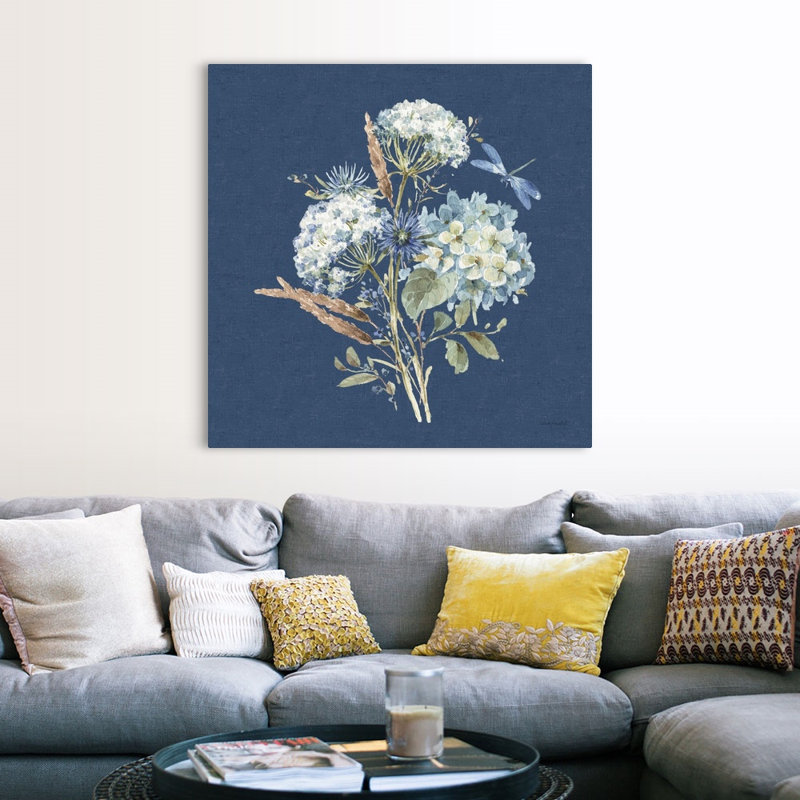 «Bohemian Blue 06 on Blue» par Lisa Audit - reproduction d'art, Toile tendue, H 48 po x l 48 po x P 1,25 po