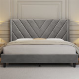 Permelia Upholstered Wingback Bed