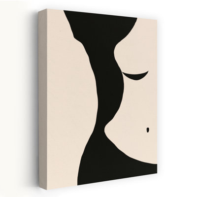 Abstrait humain, étreinte abstraite, impression murale moderne minimaliste