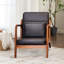 Fauteuil d'appoint rembourré en similicuir de style Mid-Century avec coussin