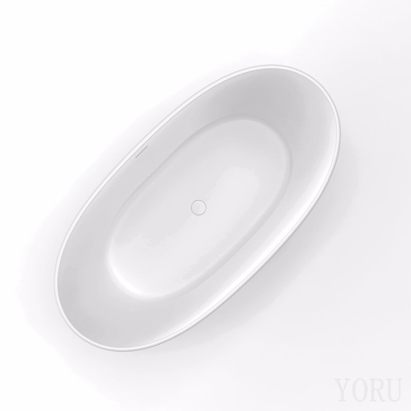 61 Inch Freestanding Solid Surface Soaking Bathtub For Bathroom