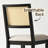 7-Piece Modern Black Dining Set With 6 Cane Back Chairs-610016965