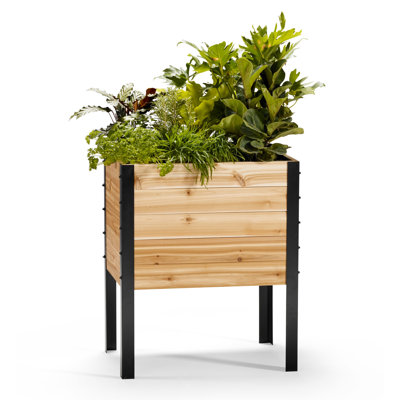 Pot à fleurs surélevé en bois