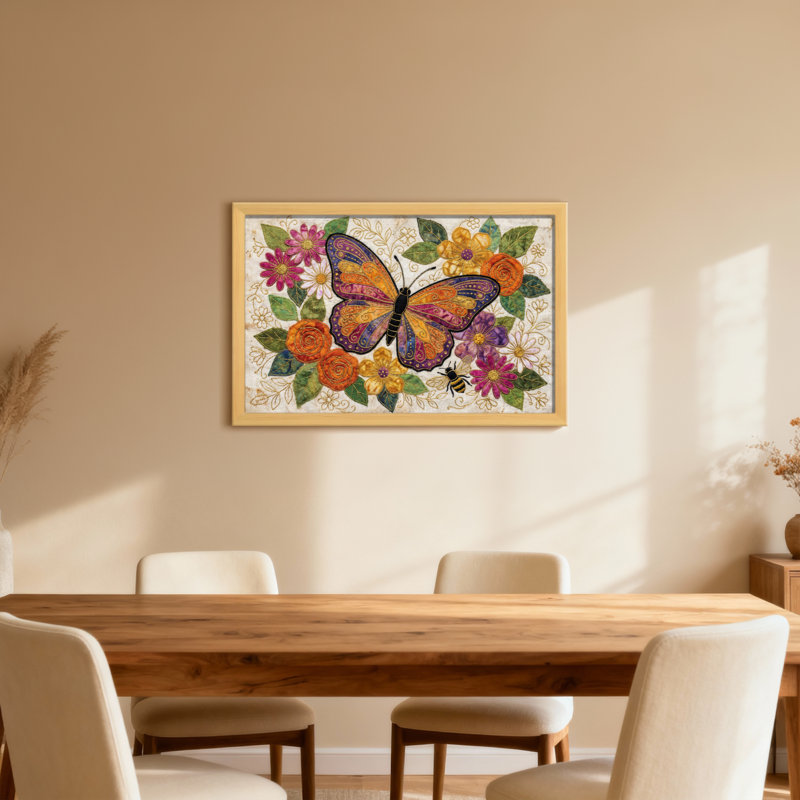 Animaux, impression de jardin floral, H 16 po x l 24 po, Toile tendue, Ne s’applique pas
