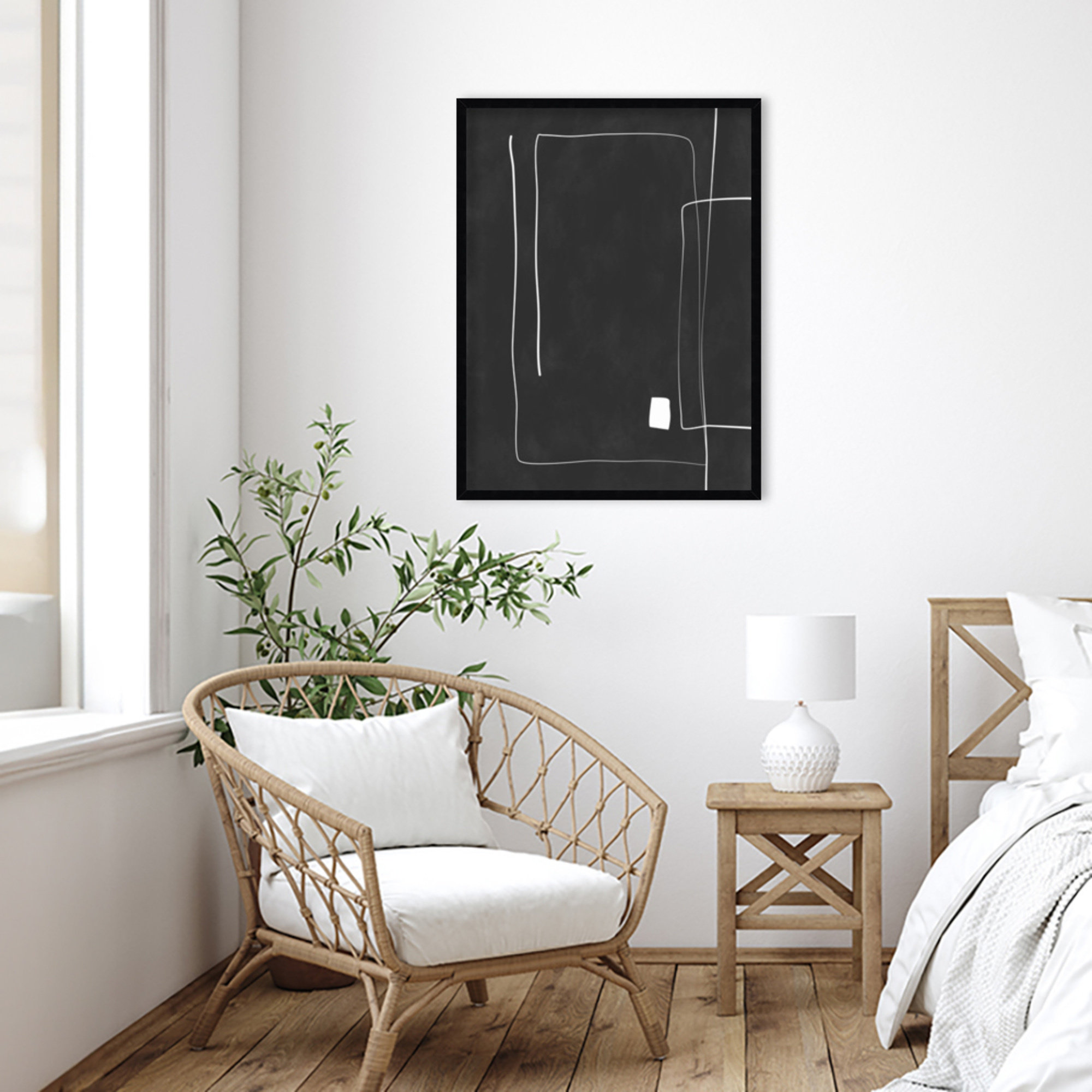 Black And White 36 by Elena Ristova, 33" H x 25" W, Black