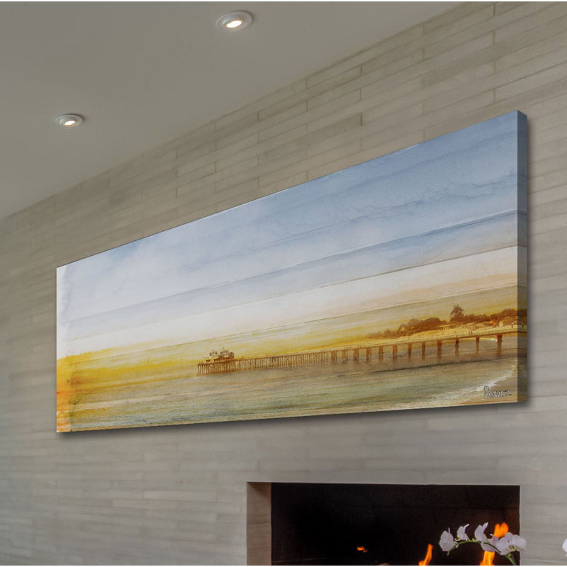 Imprimé Malibu Pier par Parvez Taj, H 20 po x l 60 po x P 1,5 po, Toile tendue