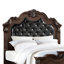 Très grand lit Geovany, revêtement en similicuir capitonné, style baroque brun-29210309-29210308