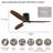 52 Inch Ceiling Fan And Remote Control, Noiseless DC Motor, Dimmable LED, Flush Mount Low Profile Ceiling Fan With 3 Walnut Blade