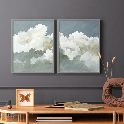 Impression encadrée Big Clouds I-Premium - prête à être accrochée - aucun clou requis - aucun clou requis