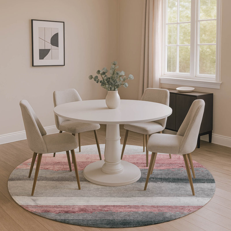Premium Machine Washable Fairwood AMF1883 Stripes Rug, Round 8'