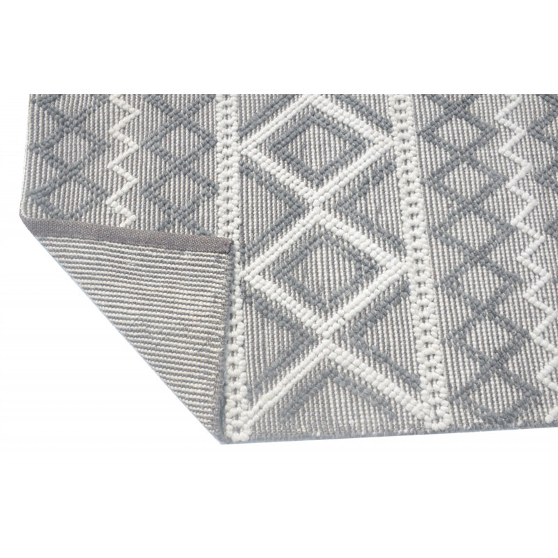 Tapis gris Dhurrie 5 pi x 7 pi