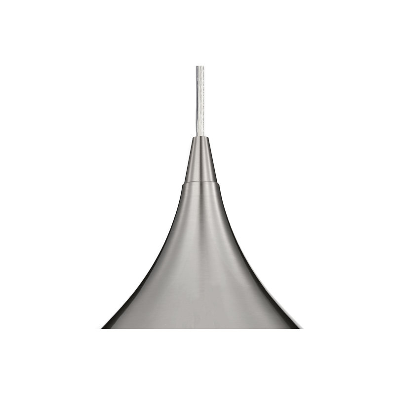 1-light 12 In. Single Pendant With Teardrop Metal Shade, Brushed Nickel