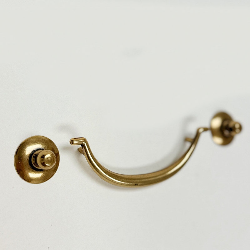 Antique Brass "Sicily" Bail Drawer Pull, 3 3/4"
