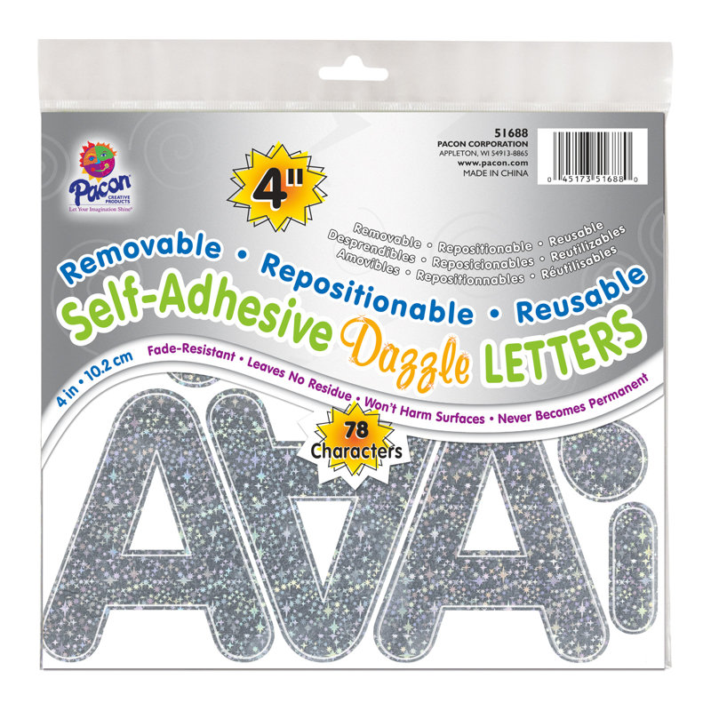 Lettres auto-adhésives, Argenté