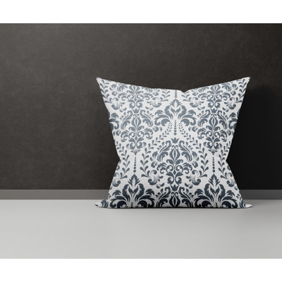 Damask Cotton Reversible Throw Pillow