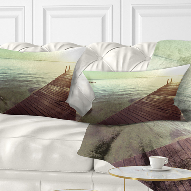 Coussin lombaire en bois boardwalk bridge over clear eaux