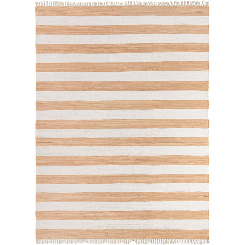 Tapis brun clair en coton tressé à la main Carlotta, Rectangle 12 pi 2 po x 16 pi