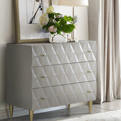 Armoire de rangement Metallic Silver & Champagne 3 - Console au look moderne et pratique pour le salon