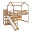 Lit mezzanine simple en bois avec glissade, tablettes et lumière-1500881411