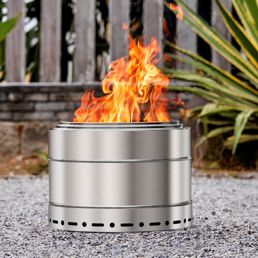 Shantele Column Stainless Steel Wood Burning Smokeless Fire Pit Arlmont & Co.