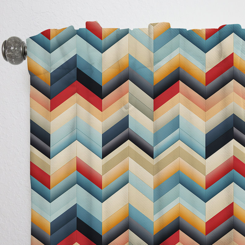 Futurist Chevron Fusion en multicolore - Rideau à chevrons - Rideau obscurcissant - 1 panneaux, L 52 po x L 120 po