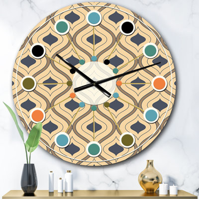 Retro Ornamental Design VII - Mid-Century Modern wall clock