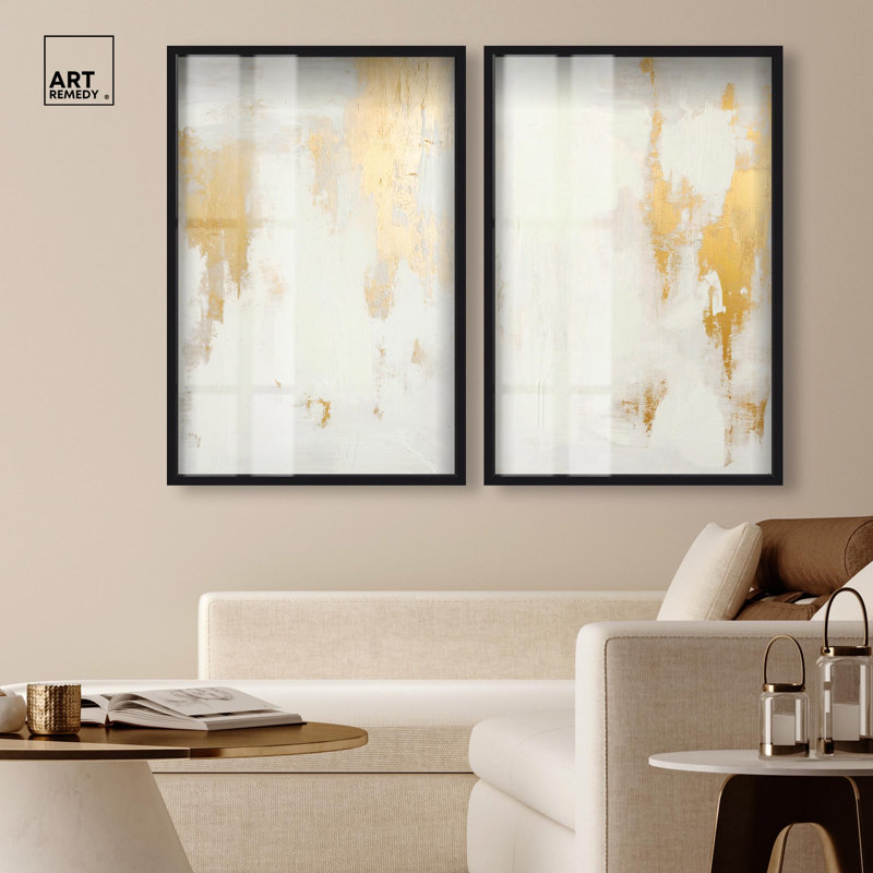 Tranquility pair Gold Art , H 37 po x l 25 po, Noir