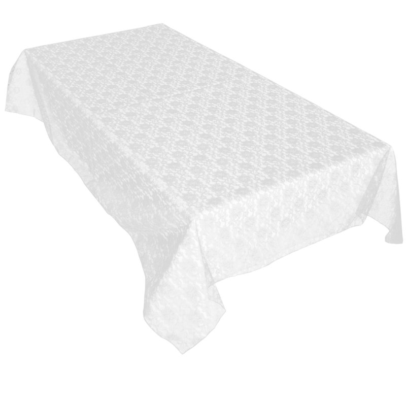 Superposition de dentelle florale, 96 po x 58 po, Blanc