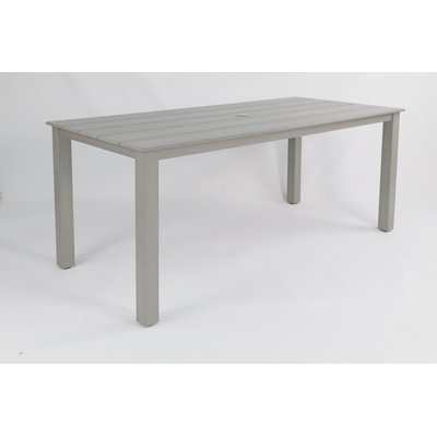 68.9" Modern Light Gray Square Outdoor Dining Table, HIPS, Featuring Lightweight & Durable Material, Easy to Clean, Perfect for Outdoor Patio, Dining Area, Camping, Picnic Use