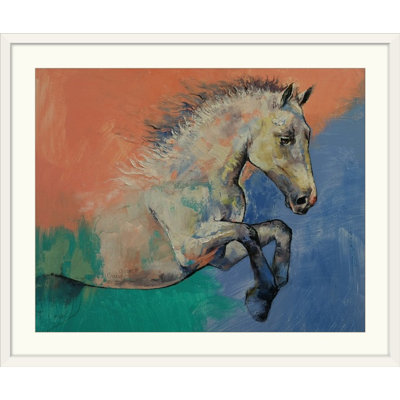 «Aigerim Graceful Jets Horse Portrait» par Michael Creese - reproduction d'art