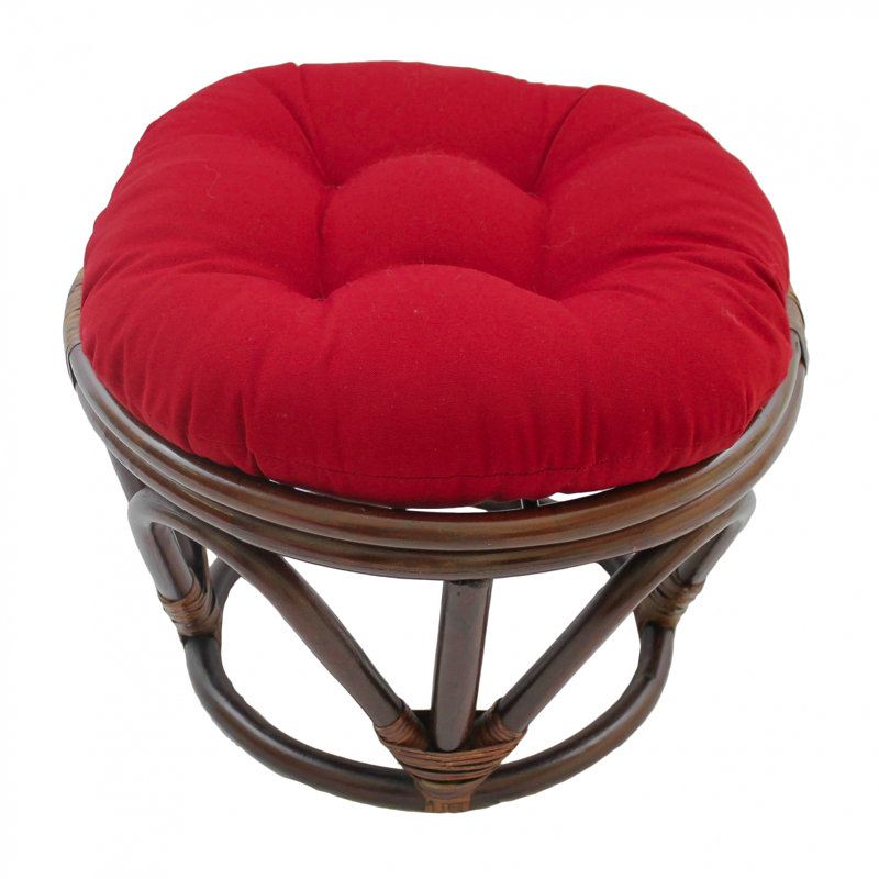 Repose-pieds standard capitonné 18 po Wanamingo, Coton sergé / rouge rubis