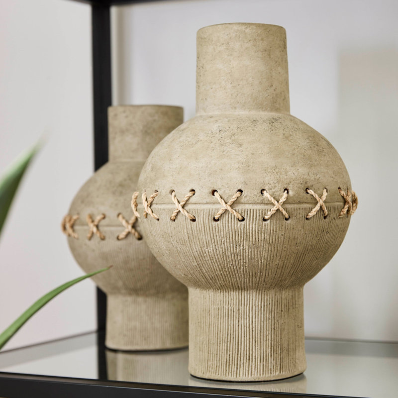 Eratos Handcrafted Ceramic Table Vase, 13" H x 9.5" W x 9.5" D