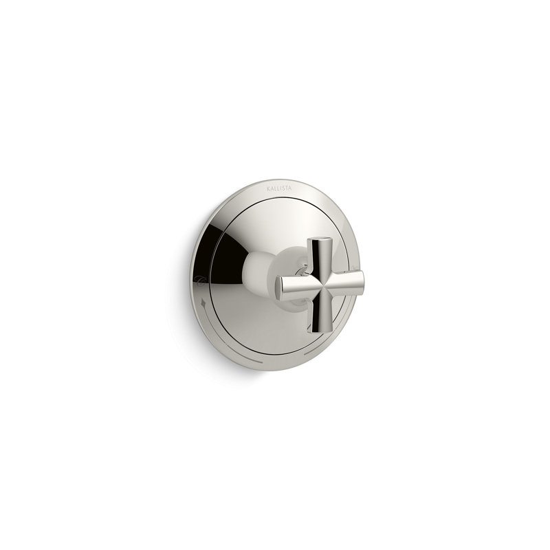 Script™ Thermostatic Trim, Cross Handles, Nickel Silver