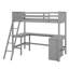 Lit mezzanine simple avec tablettes et bureau-850705730