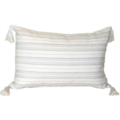 Coussin lombaire crème et neutre rayures Aliyah
