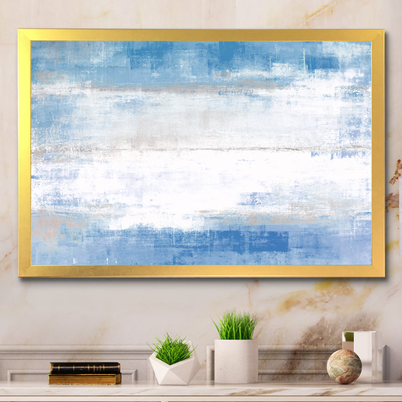 «Blue Meets Gray Abstract Art III», reproduction d'art sur toile, H 8 po x l 12 po x P 1 po