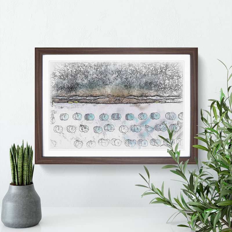 On the Beach - Picture Frame Graphic Art Print, Walnut Framed, 62cm H x 87cm W x 2cm D