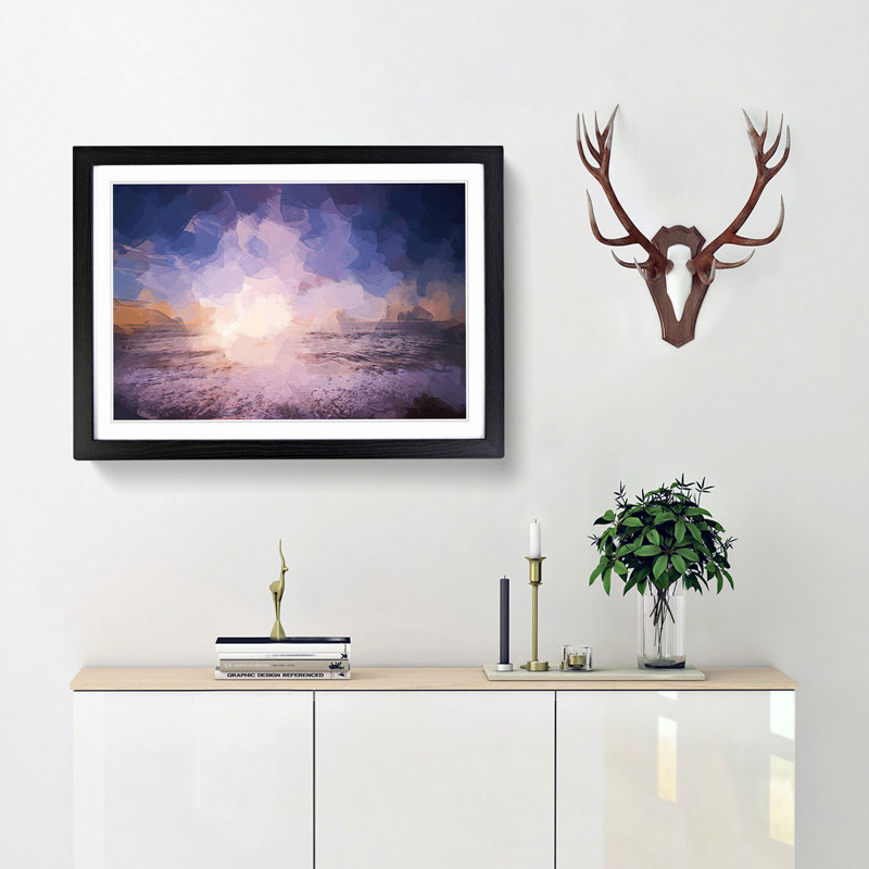 Beach in San Diego California in Abstract - Picture Frame Photograph Print, Black Framed, 48cm H x 65cm W x 2cm D