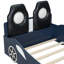 Lit de voiture de course bleu simple avec construction en bois massif et éclairage à DEL - Revêtement doux de la plateforme Bedtime, confort durable à long terme