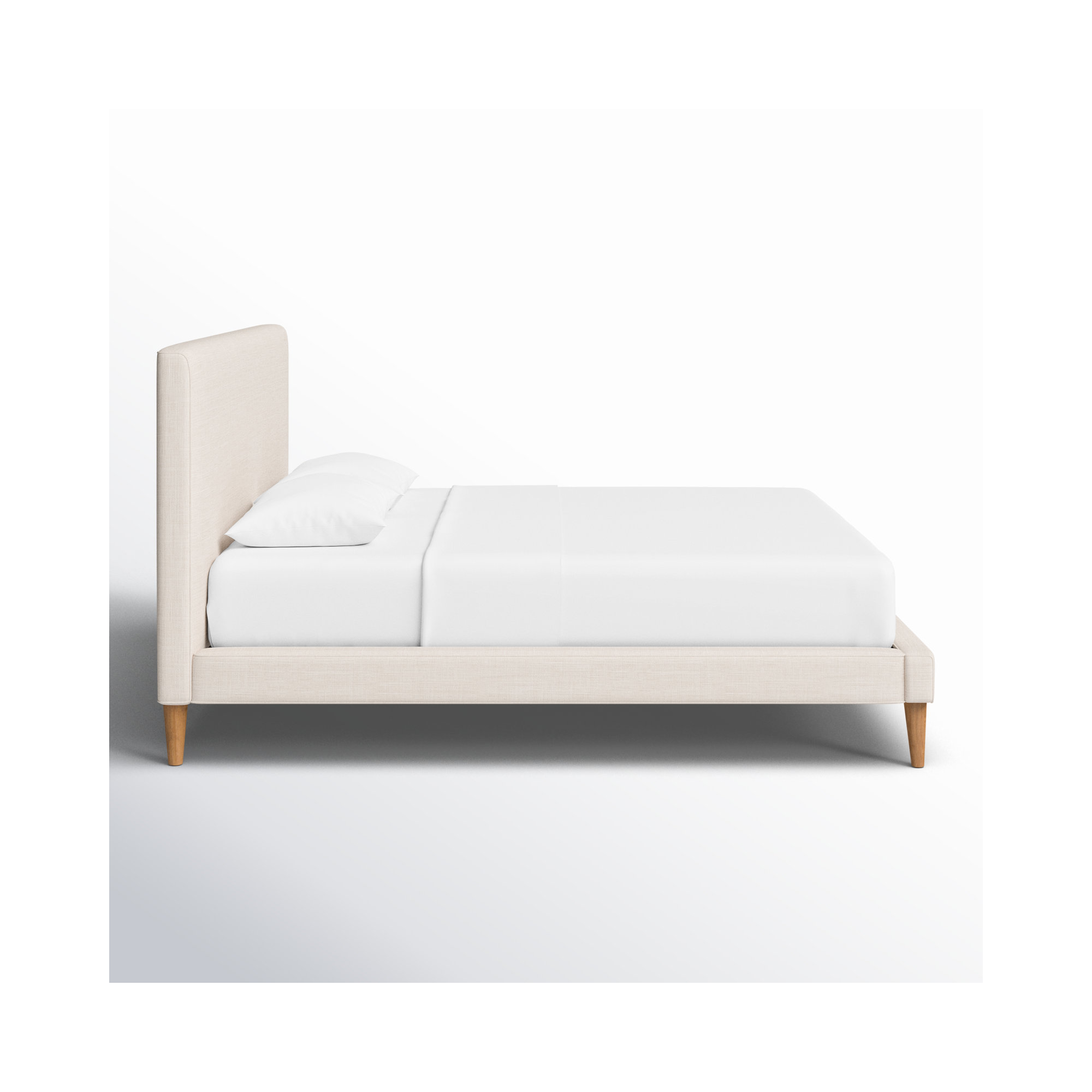 Williams Upholstered Bed, Beige Linen, California King