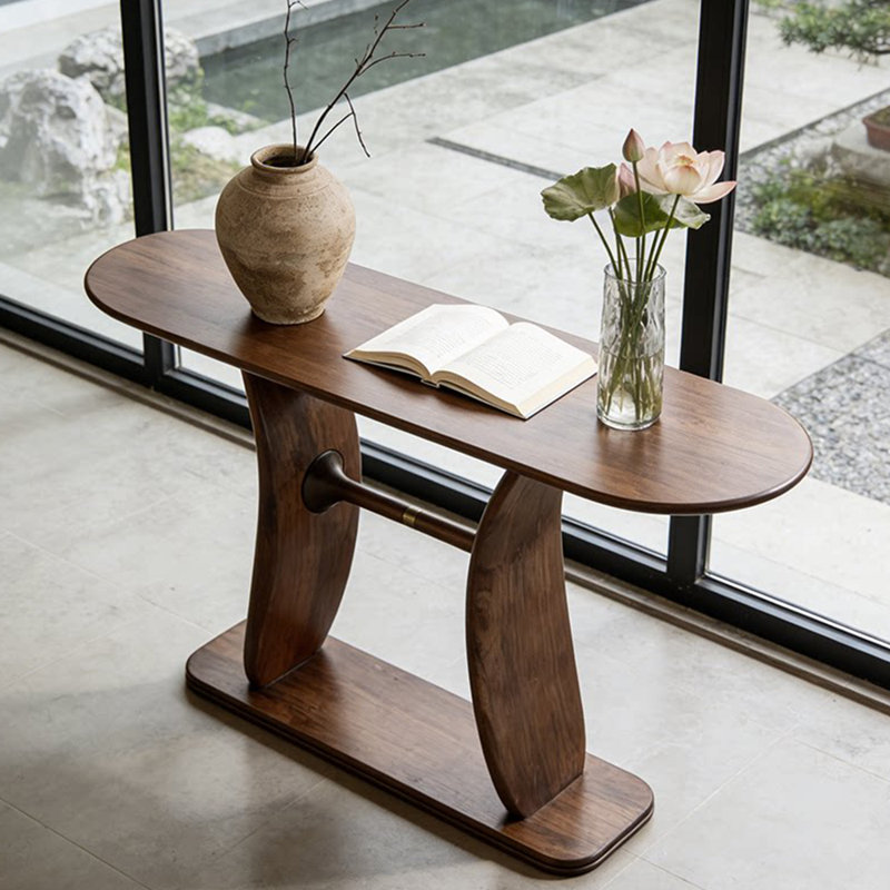 Console élégante de style traditionnel chinois, H 35,4 po x l 55,1 po x P 15,7 po