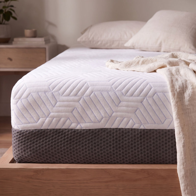 Matelas en mousse viscoélastique gélifiée mi-ferme Akeley, 10", Simple extra long