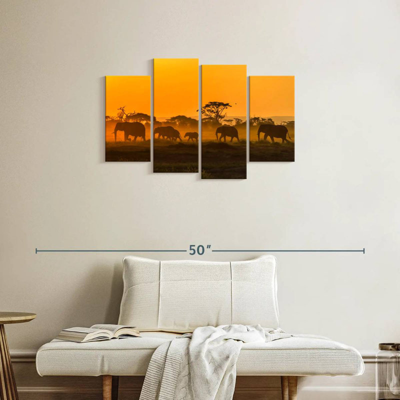 Brampt Amboseli Elephants, 22'' H x 36'' W